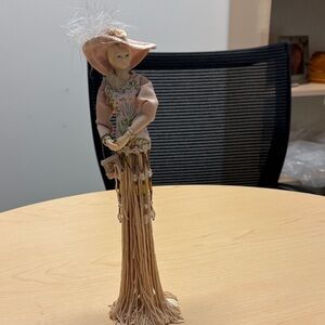 Elegant Pink and Cream Decorative Figurine